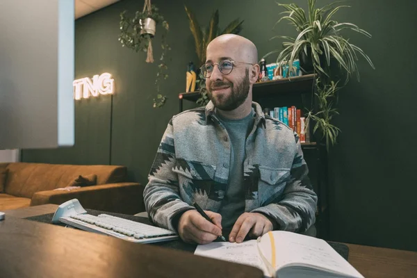 Philip Wallage at his desk