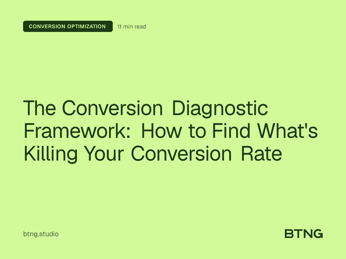 The Conversion Diagnostic Framework: How to Find What's Killing Your Conversion Rate