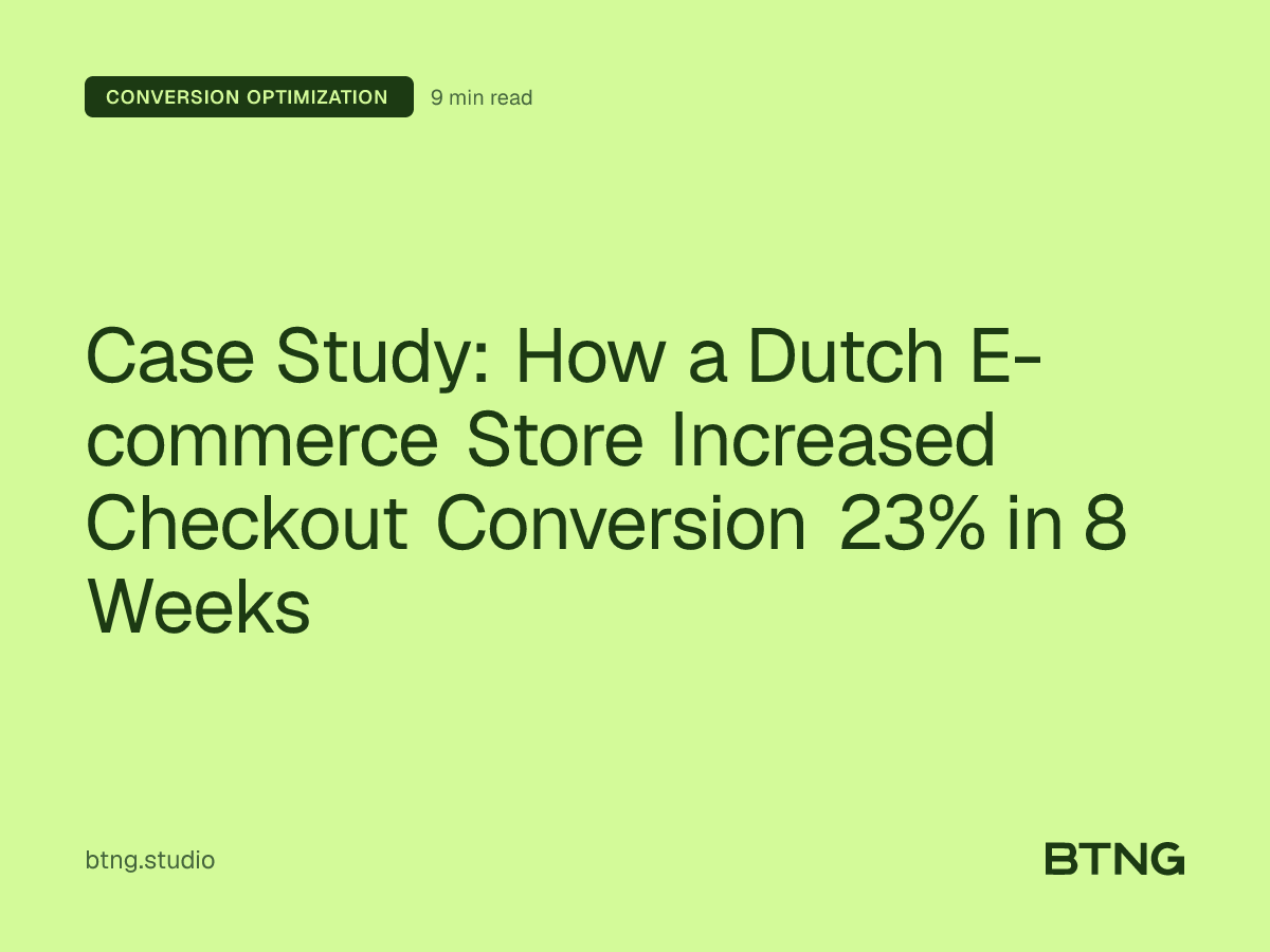 Case Study: How a Dutch E-commerce Store Increased Checkout Conversion 23% in 8 Weeks