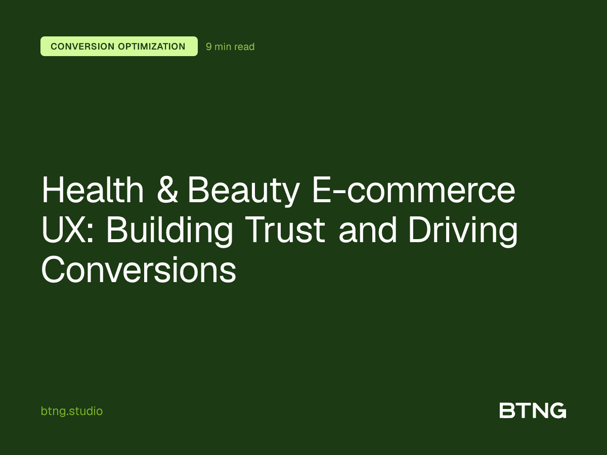 Health & Beauty E-commerce UX: Building Trust and Driving Conversions