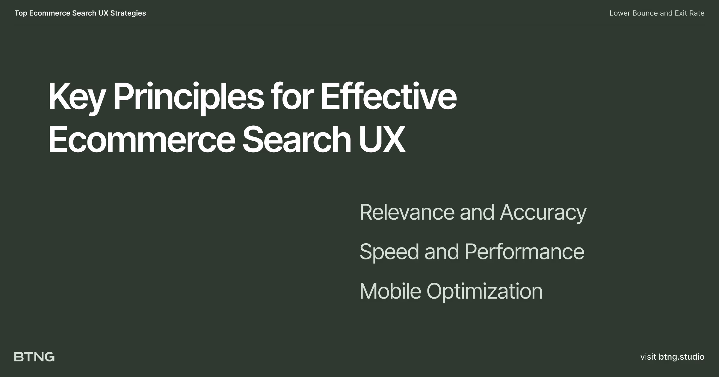 An infographic illustrating key principles for effective ecommerce search UX.