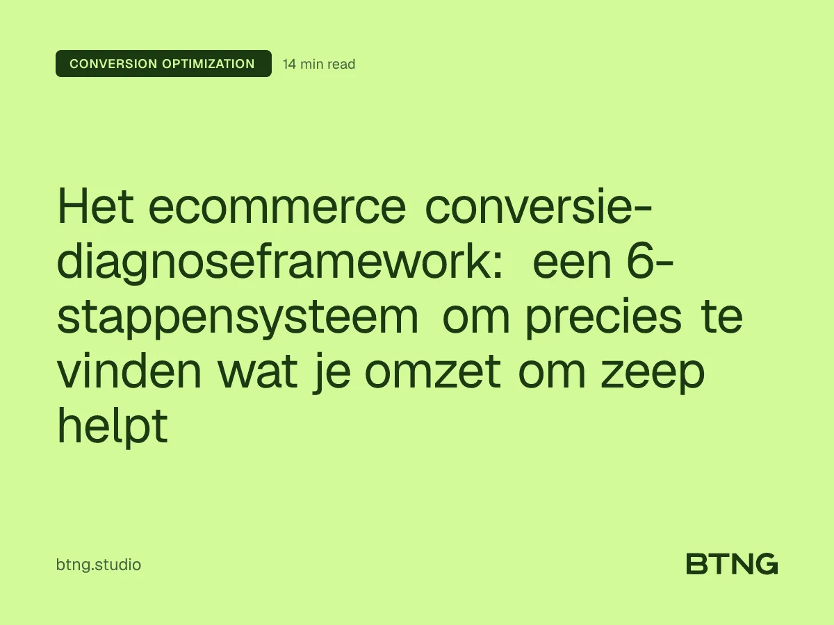 Het ecommerce conversie-diagnoseframework: een 6-stappensysteem om precies te vinden wat je omzet om zeep helpt