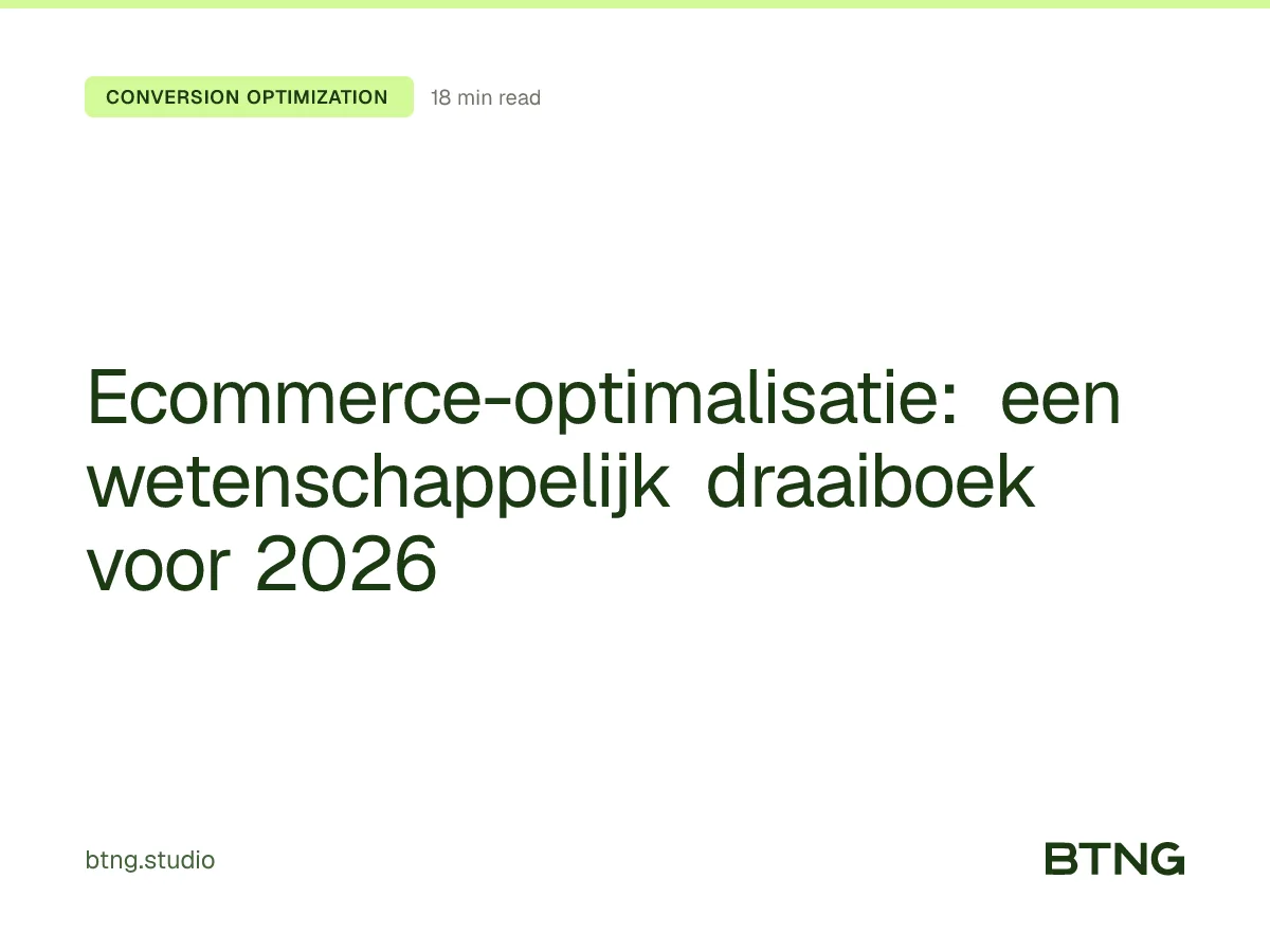 Ecommerce-optimalisatie: een wetenschappelijk draaiboek voor 2026