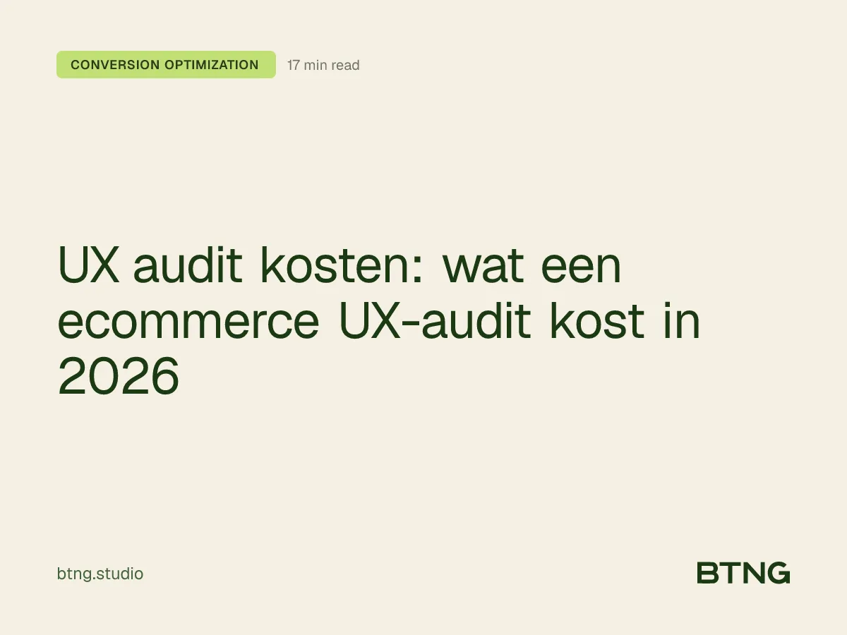 UX audit kosten: wat een ecommerce UX-audit kost in 2026