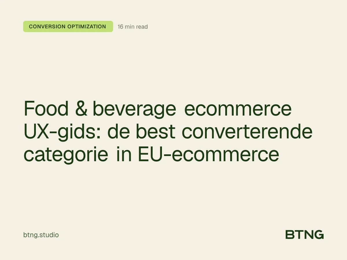 Food & beverage ecommerce UX-gids: de best converterende categorie in EU-ecommerce