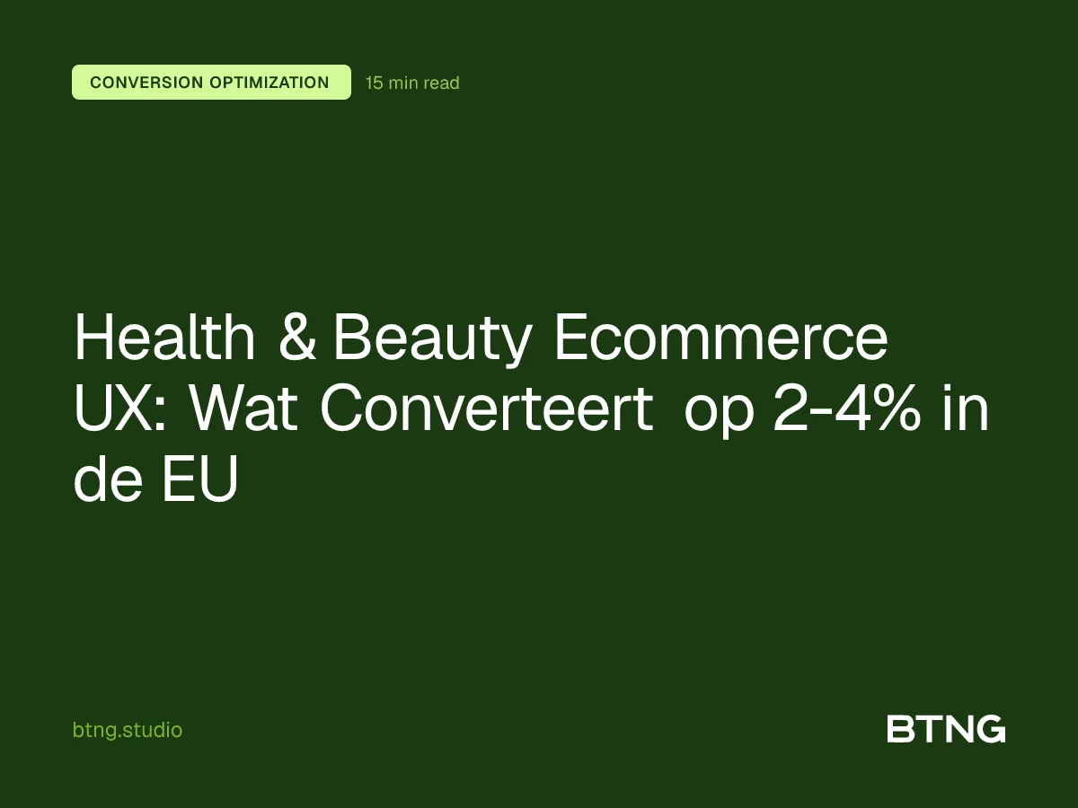 Health & Beauty Ecommerce UX: Wat Converteert op 2-4% in de EU