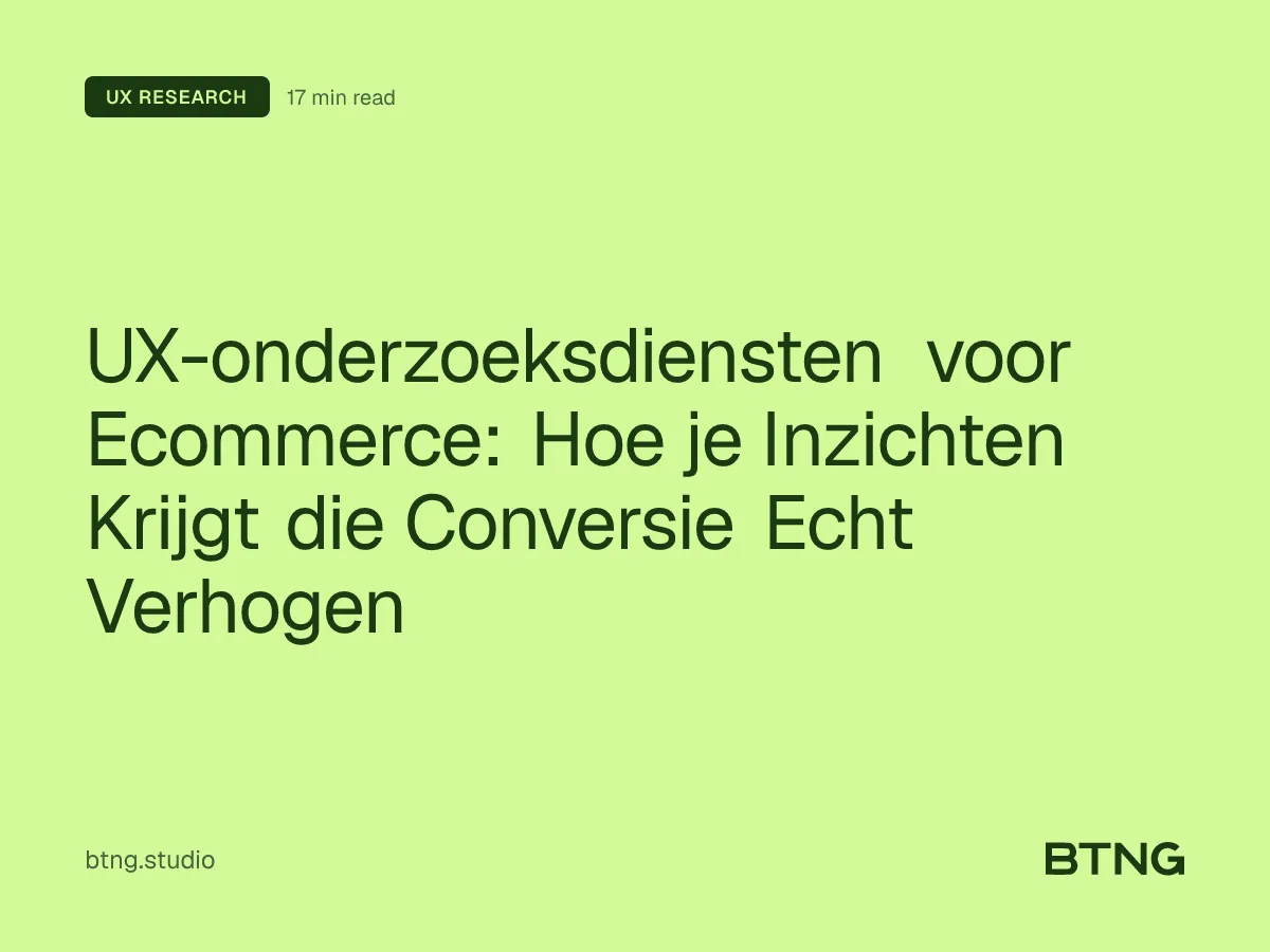 UX-onderzoeksdiensten voor Ecommerce: Hoe je Inzichten Krijgt die Conversie Echt Verhogen