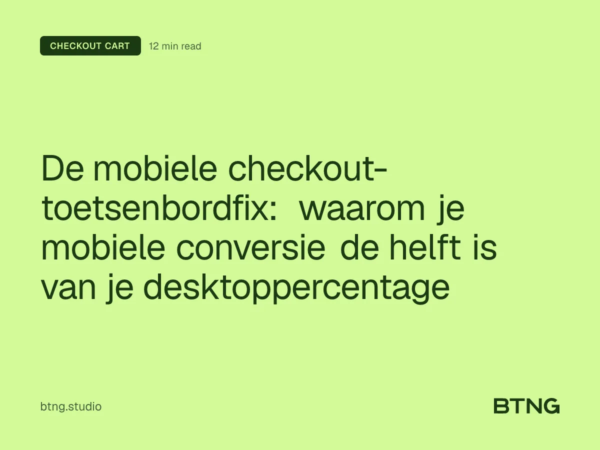 De mobiele checkout-toetsenbordfix: waarom je mobiele conversie de helft is van je desktoppercentage