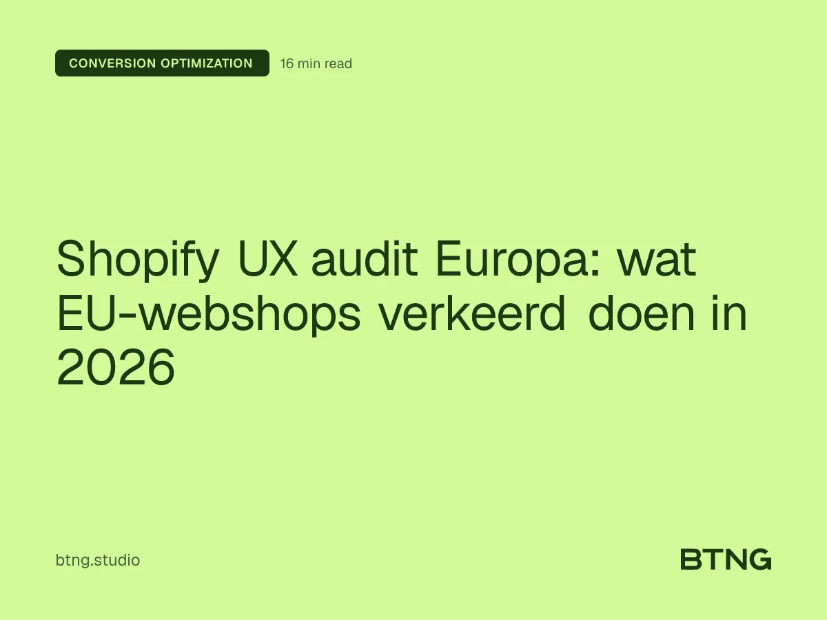 Shopify UX audit Europa: wat EU-webshops verkeerd doen in 2026