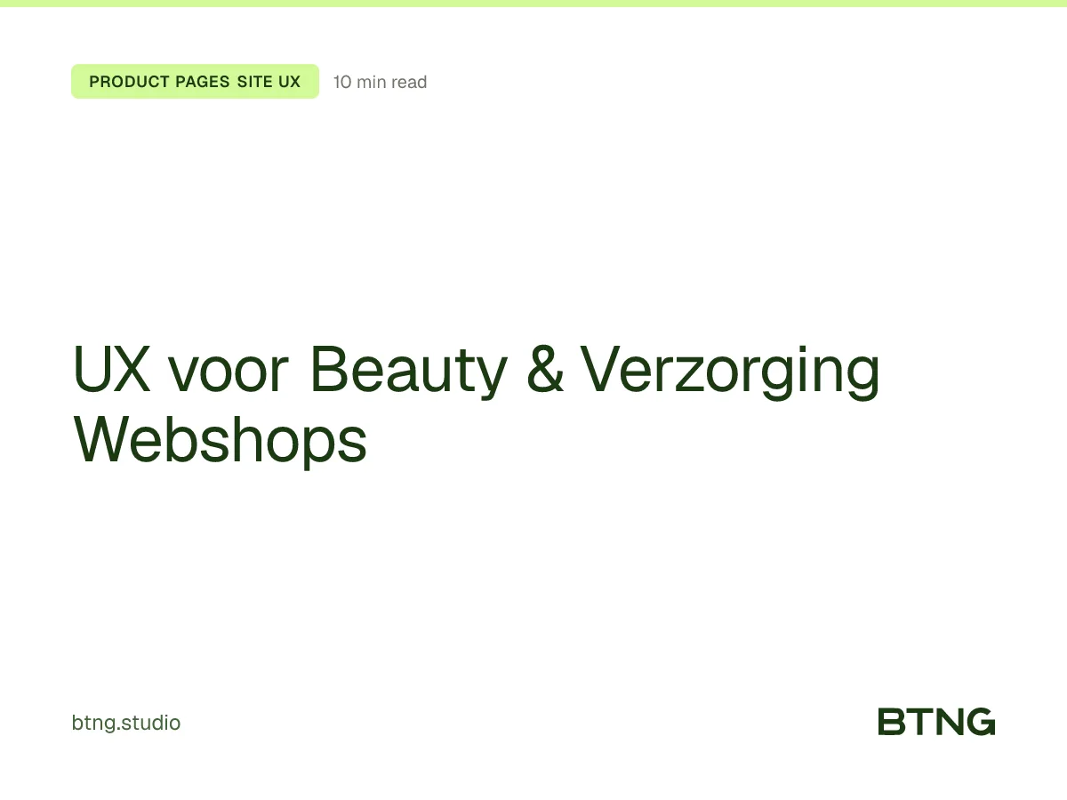 UX voor Beauty & Verzorging Webshops