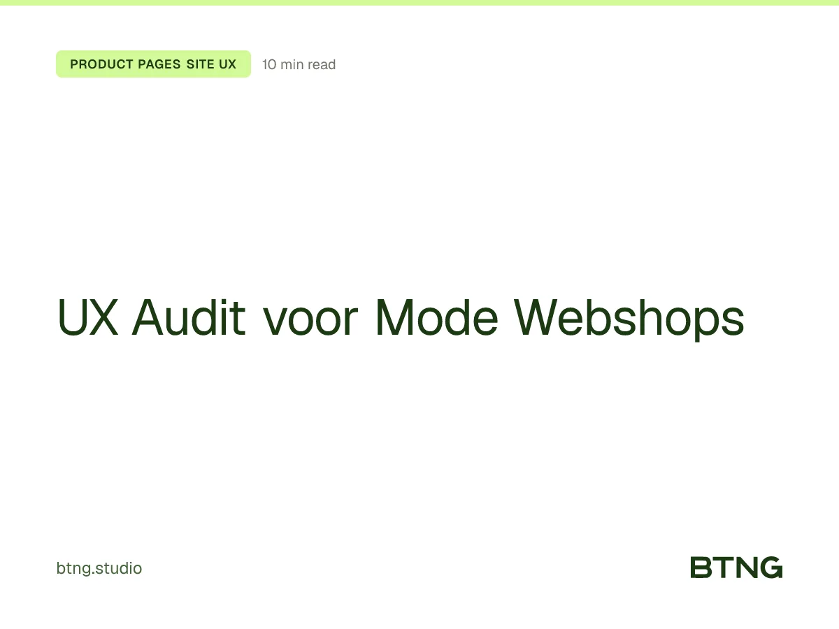 UX Audit voor Mode Webshops