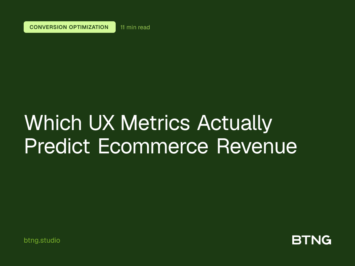 Which UX Metrics Actually Predict Ecommerce Revenue