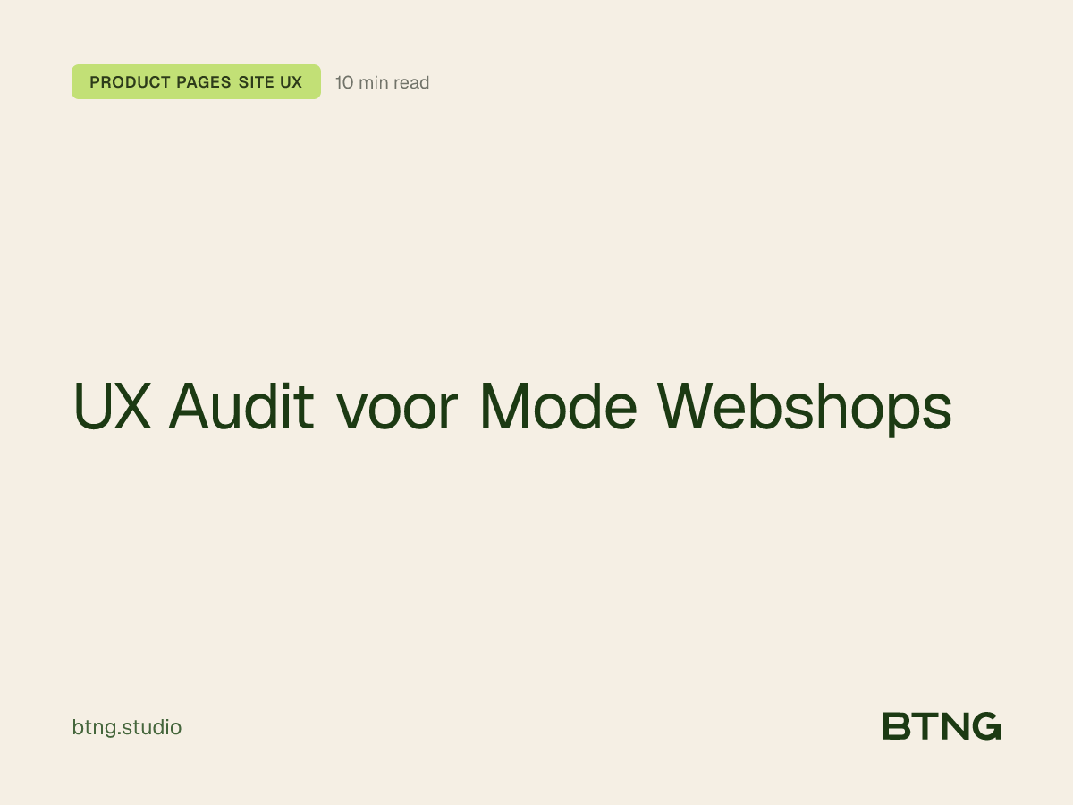 UX Audit voor Mode Webshops