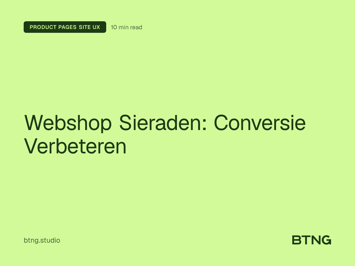 Webshop Sieraden: Conversie Verbeteren