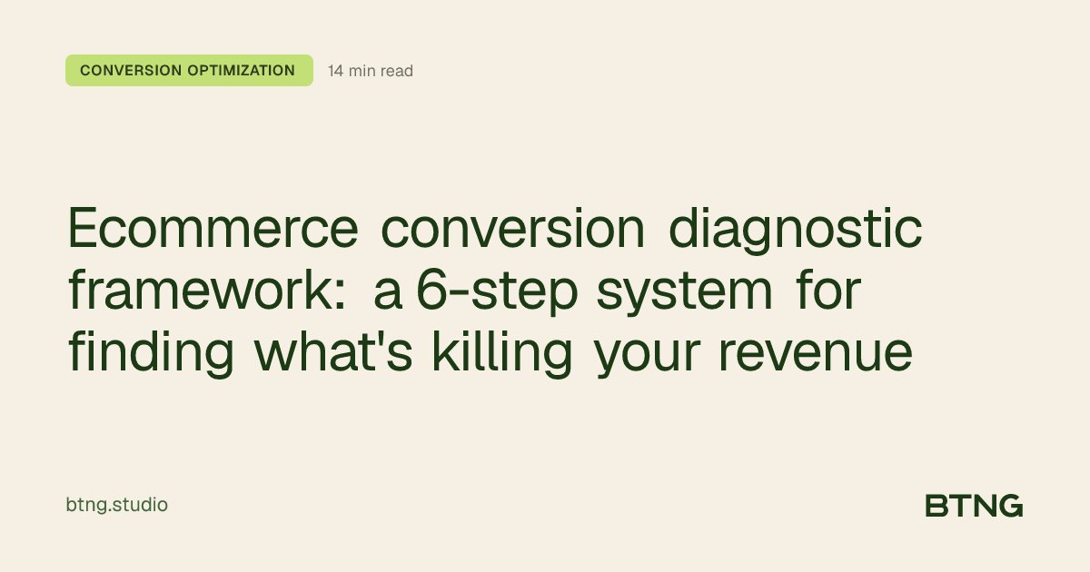 The Ecommerce Conversion Diagnostic Framework: A 6-Step System to Find ...